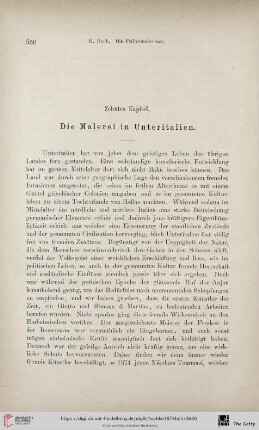 Zehntes Kapitel: Die Malerei in Unteritalien
