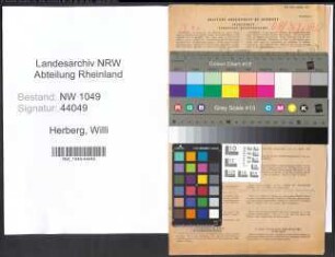 Entnazifizierung Willi Herberg , geb. 09.04.1894 (Kasseninspektor)