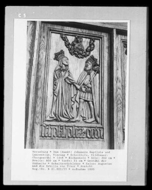 Gestühl der Südseite — Kaiser Augustus und die Sybille von Tibur