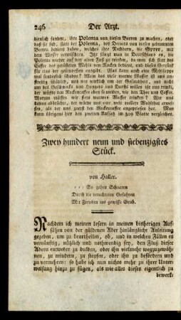 Zwey hundert neun und siebenzigstes Stück