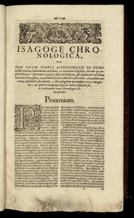 Isagoge Chronologica [...]