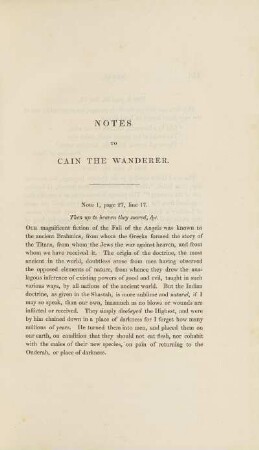 Notes to Cain The Wanderer