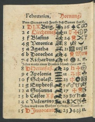 Februarius, Hornung.