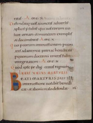 Zierinitiale: B(eati martyris)