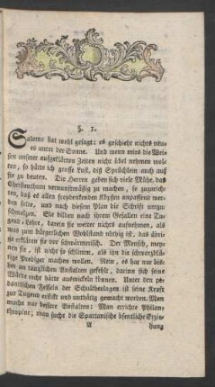 §. 1. [Phänomena unserer Zeit]