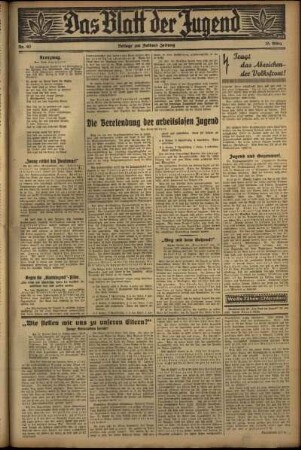 Zweite Ausgabe vom Mittwoch, den 15. März 1933.