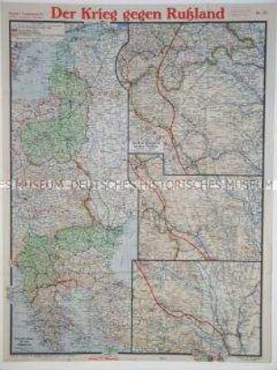 Militärstrategische Karten von verschiedenen Kriegsschauplätzen (Paasche's Frontenkarte Nr. 20), Stand von Ende September 1917