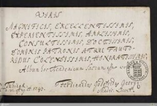 Stammbuch Ferdinand Gottfried Georgii - Cod.hist.fol.811-II