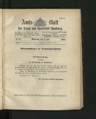 No. 87, 8. Juni 1904.