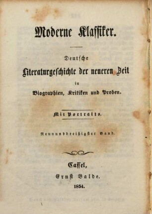 Moderne Klassiker : deutsche Literaturgeschichte der neueren Zeit in Biographien, Kritiken und Proben ; mit Portraits, 39. Adalbert Stifter