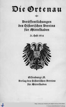 21. Heft: Burgen und Schlösser Mittelbadens: Die Ortenau: Zeitschrift des Historischen Vereins für Mittelbaden