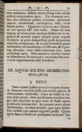 De Aqueis Solidis Membranis Bullarum.