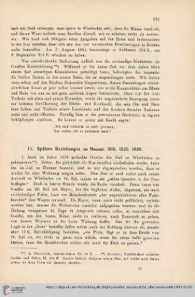 Spätere Beziehungen zu Nassau, 1816, 1825, 1828