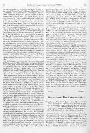 Dogmen- und Theologiegeschichte