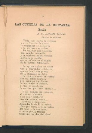 Las Cuerdas de la Guitarra : Estilo. - Al Dr. Natalio Botana. Director de "Crítica"