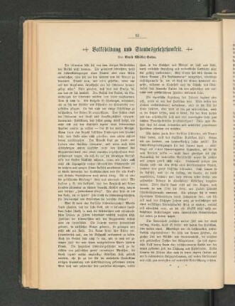 Volksbildung und Standesgelehrsamkeit.