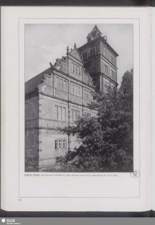 Schloß Brake, Lippe-Detmold. Seit Mitte 13. Jahrh. im Besitz derer zur Lippe. Jetzige Anlage 16. und 17. Jahrh.