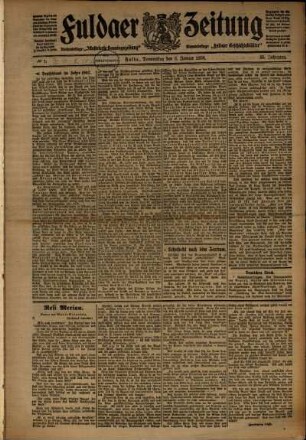 Ausgabe vom Donnerstag, den 02. Januar 1908.
