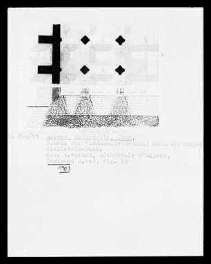 Amiens, Kathedrale, Schema der Fundamente nach Grabungen Violet-le Ducs