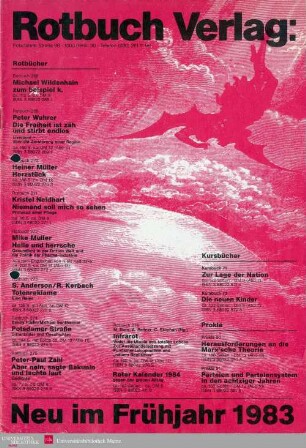 Programmvorschau Rotbuch Frühjahr 1983