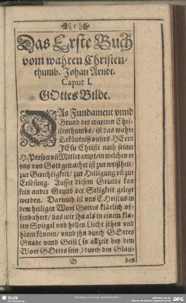 Das Erste Buch vom wahren Christenthumb