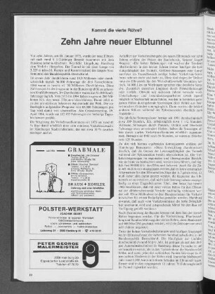 Kommt die vierte Röhre? Zehn Jahre neuer Elbtunnel