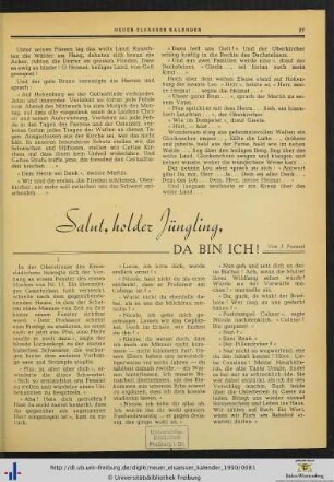 Salut, holder Jüngling, da bin ich!