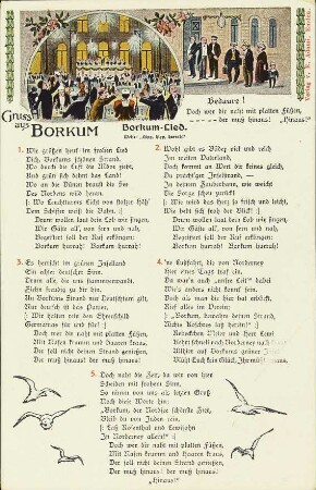 Borkum-Lied - Weise: Hipp, hipp, hurrah!
