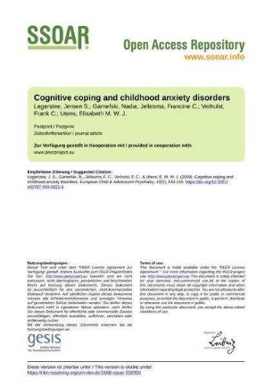 Cognitive coping and childhood anxiety disorders