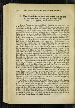¬Eine¬ Parallele zwischen dem ersten und dritten Hauptstücke des lutherischen Katechismus