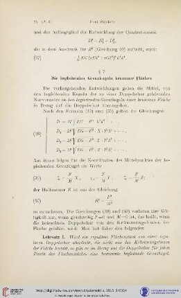 § 7. Die begleitenden Grenzkugeln krummer Flächen