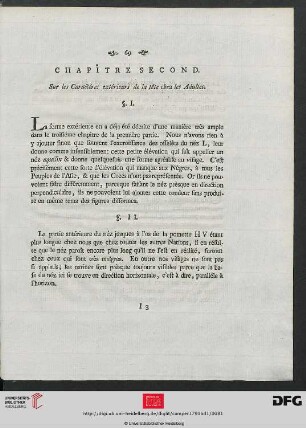 Chapître second