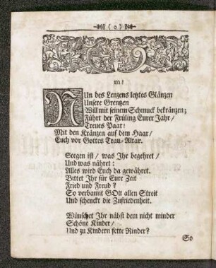 Nun des Lenzens letztes Glänzen ...
