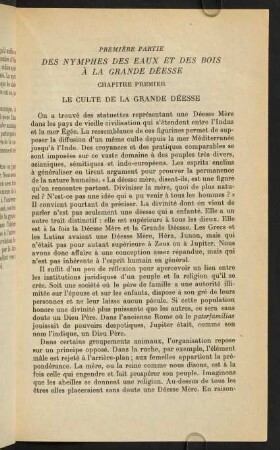 Chapitre I. Le culte de la grand déesse