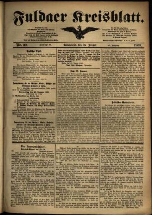 Ausgabe vom Samstag, den 25. Januar 1908.