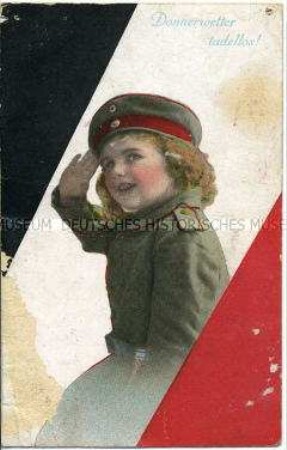 Grußkarte mit Kind als Soldat