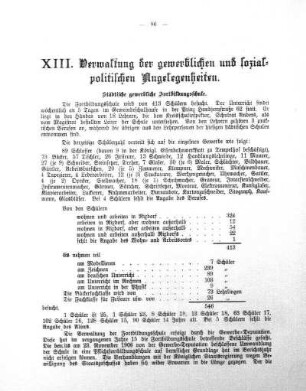 XIII. Verwaltung der gewerblichen und sozialpolitischen Angelegenheiten