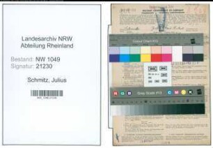Entnazifizierung Julius Schmitz , geb. 05.11.1892 (Lehrer)