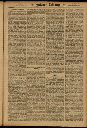 Zweite Ausgabe vom Samstag, den 22. November 1913.