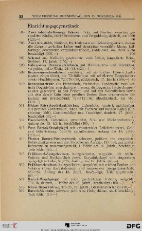 Einrichtungsgegenstände (Nr. 505-587)