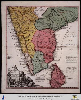 Peninsula Indiae citra Gangeni ... Malabar et Coromandel cum ... Ceylon.
