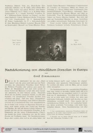 10/11: Nachdekorierung von chinesischem Porzellan in Europa