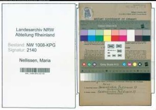 Entnazifizierung Maria Nellissen , geb. 19.08.1911 (Klavierlehrerin)