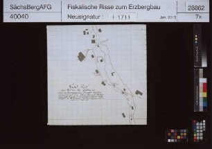 Drei Vettern Fundgrube bei St. Michaelis sowie Teil der Tagessituation zwischen den Grubengebäuden Veracht Kind Fundgrube bei Erbisdorf und Drei Vettern Fundgrube