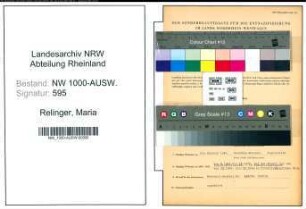 Entnazifizierung Maria Relinger, geb. 10.04.1901 ()