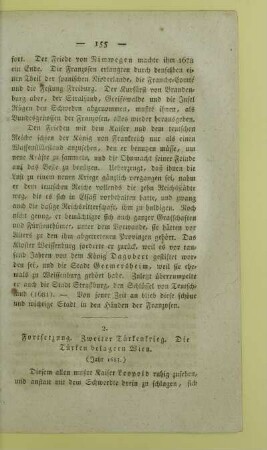 2. Fortsetzung. Zweiter Türkenkrieg. Die Türken belagern Wien. (Jahr 1683.)