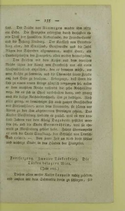 2. Fortsetzung. Zweiter Türkenkrieg. Die Türken belagern Wien. (Jahr 1683.)