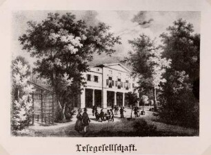 Ansichten Karlsruher Gebäude, Bauwerke und Denkmäler. Gebäude der Lesegesellschaft