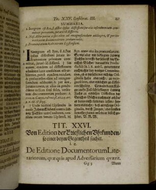 Tit. XXVI. Von Edition der Brieflichen Uhrkunden/ so einer beym Gegentheil suchet. [...]