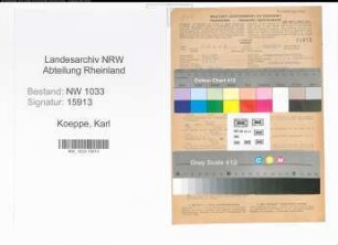 Entnazifizierung Karl Koeppe , geb. 08.05.1902 (Polizeibeamter)